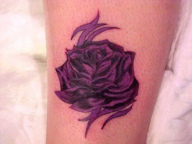 purple rose tattoo. purple