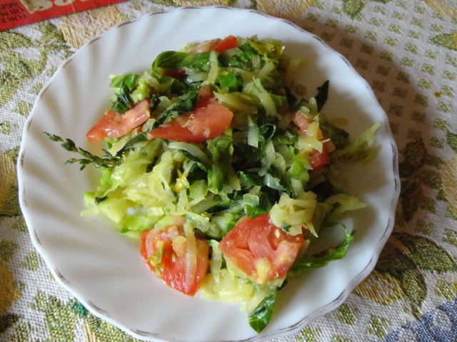 Bok Choy(Chinese Cabbage) and Tomato Saute