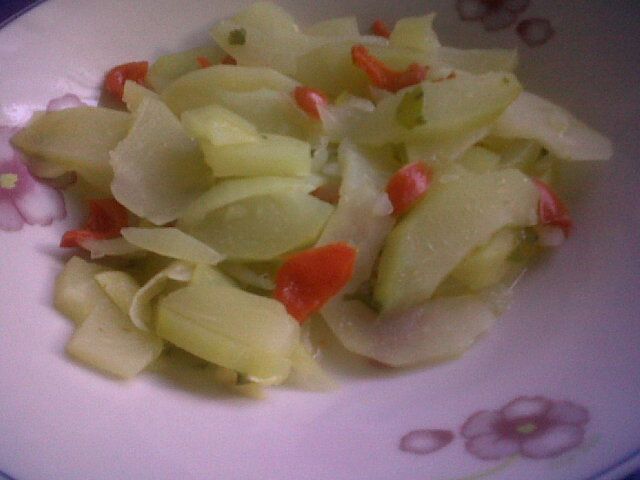 Christophene(Chayote) and Red Bell Pepper Dish