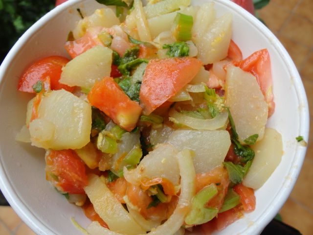 Christophene(Chayote) and Tomato Stir Fry