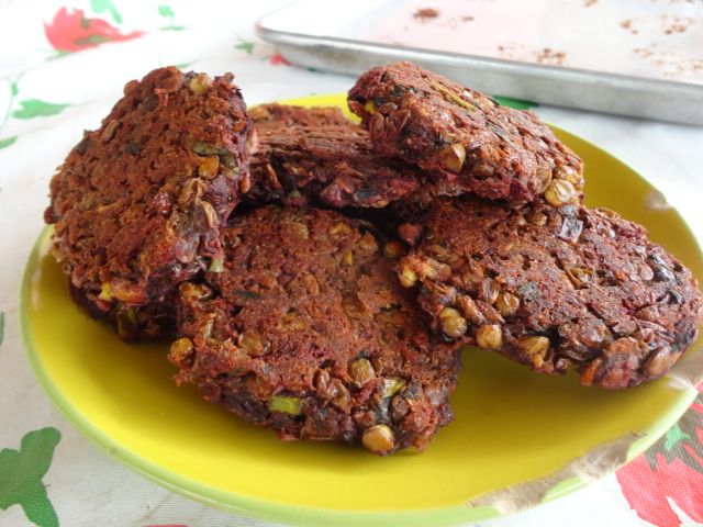 Spinach Beet and Lentil Pattie