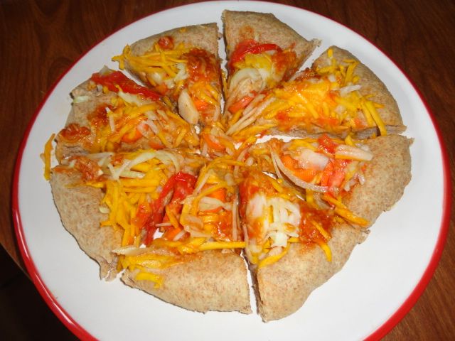 Yellow, Red and White Vegetable Pizza