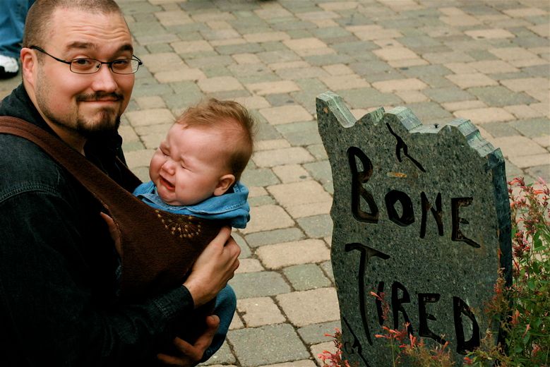 baby crying at Navy Pier at Halloween