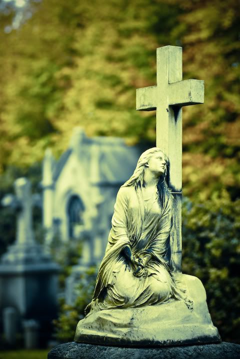 Mary grieving at the cross