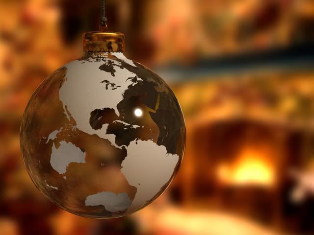 Christmas world globe ornament