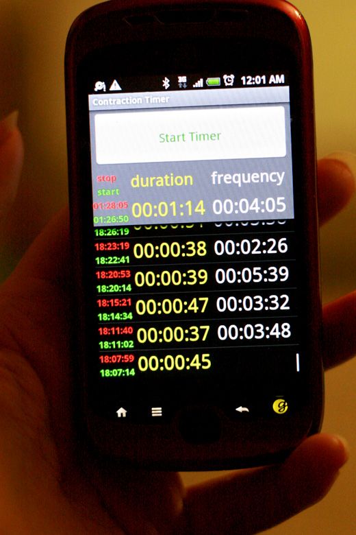 homebirth — contraction timer app contractions during labor