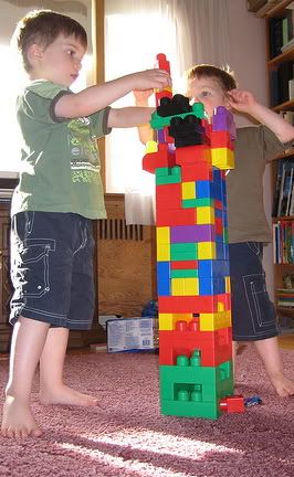 kids playing with blocks