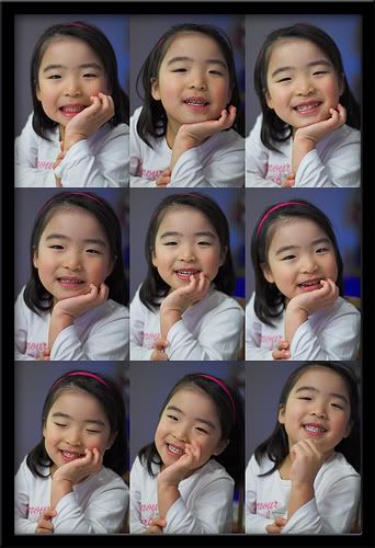 contact sheet portrait young girl