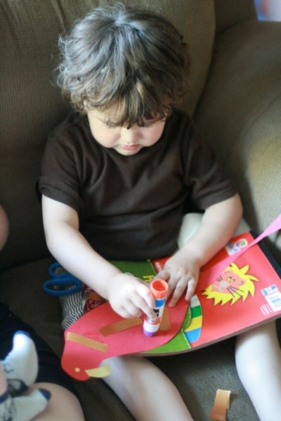 4 adding gold ribbon feathers — pirate parrot craft mikko m4yo