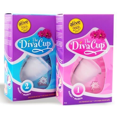 DivaCup menstrual cup in two box sizes Diva Cups