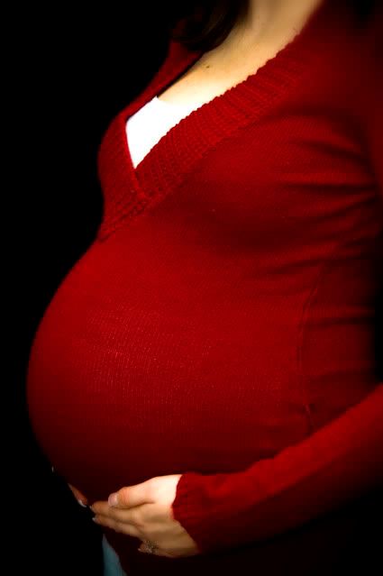 nine months pregnant woman