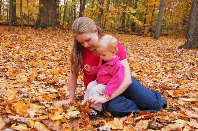 Molly and Eden in leaves -- Michelle Curnow of Evergreen Photography