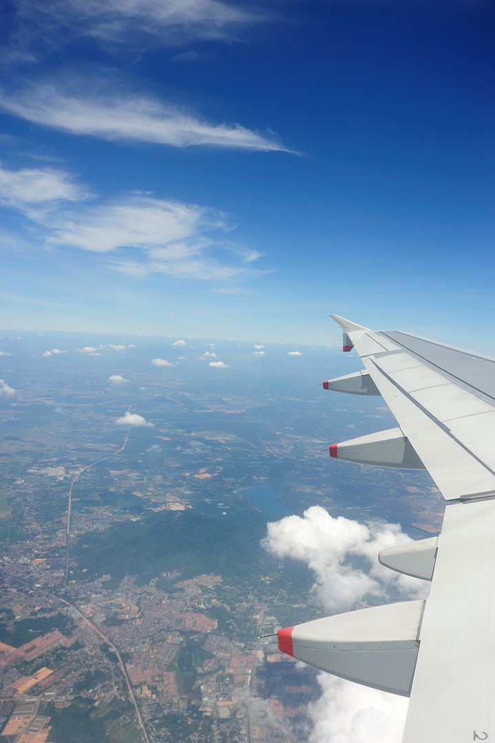 view from airplane over wing