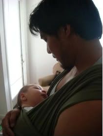 Sleepy Wrap baby and father