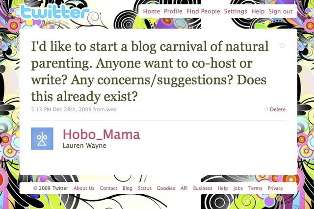 Carnival of Natural Parenting Tweet