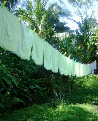 cloth diapers hanging to dry