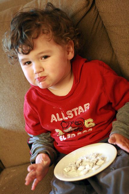 cooking on the floor with a child