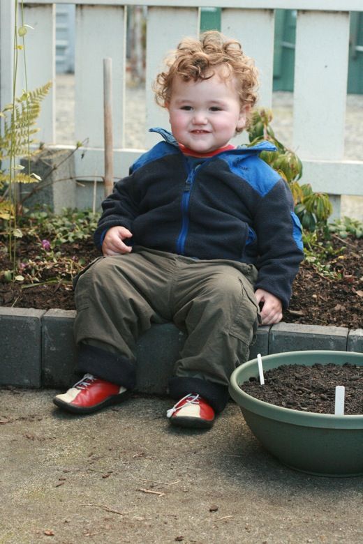 garden gnome boy on patio