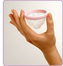 Instead Softcup disposable menstrual cup in a hand