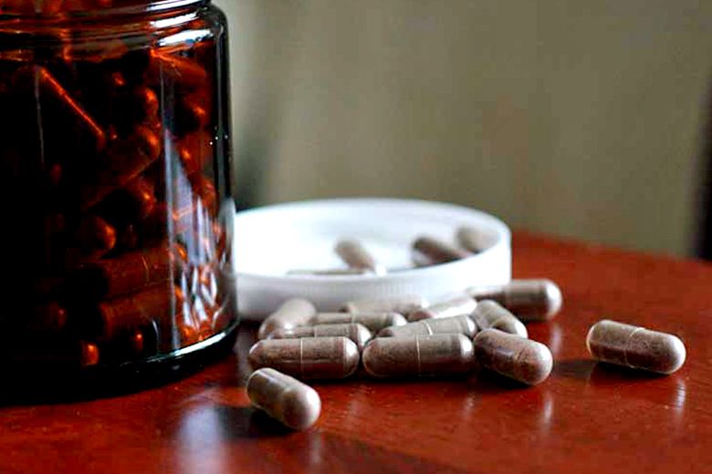 placenta encapsulation pills on table