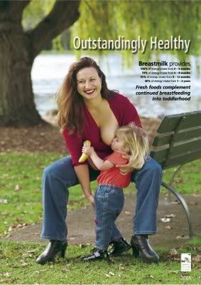 Outstandingly Healthy breastfeeding poster -- Women's Health Action Trust