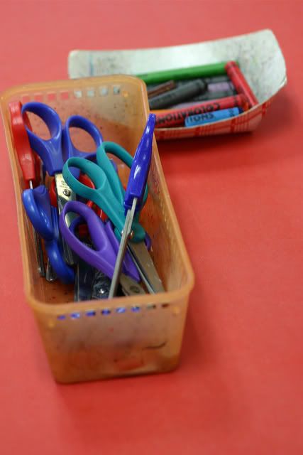 preschool scissors and crayons