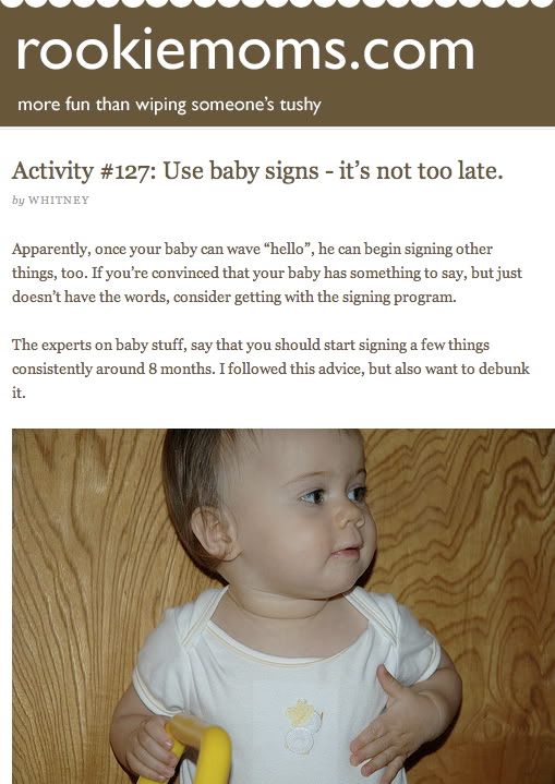 Rookie Moms baby sign