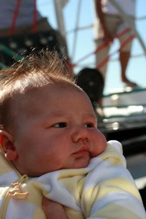 newborn baby on sailboat