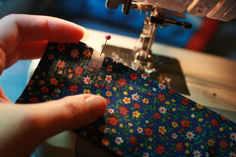 Photo Credit: Hobo Mama pin velcro to skirt in correct place — doll clothes craft tutorial