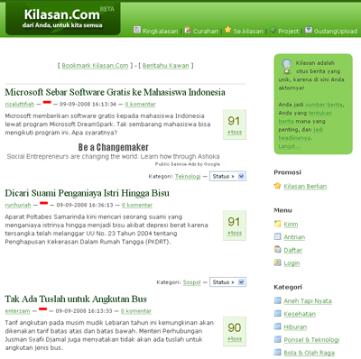 kilasan homepage