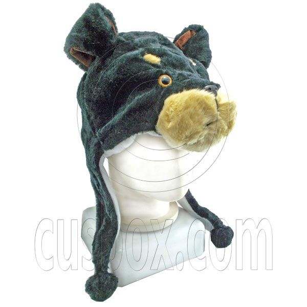 Black Bear Funny Fur 3d Mascot Plush Costume Adult Boys Halloween Hat 5527