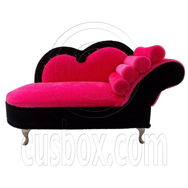Pink Chaise Longue Sofa Jewelry Box 16 Barbie Doll's House Dollhouse