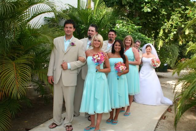 Tiffany blue bridesmaid dresses in outdoor weddings