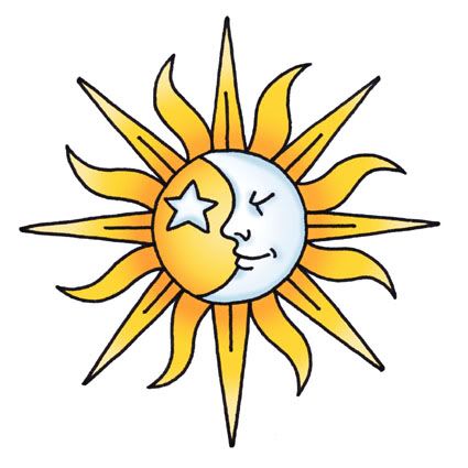 sun moon and star tattoos
