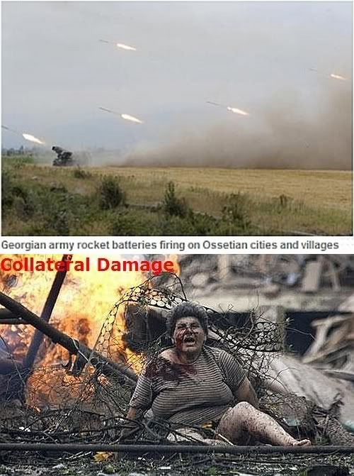 Georgian Rockets Ossetian Collateral Damage