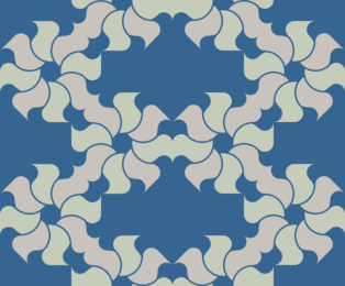 Blue Cream Floral Design
