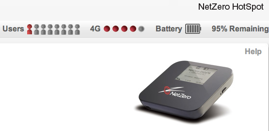 NetZero 4G status screen