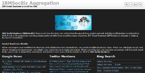 IBM Social Business aggregator