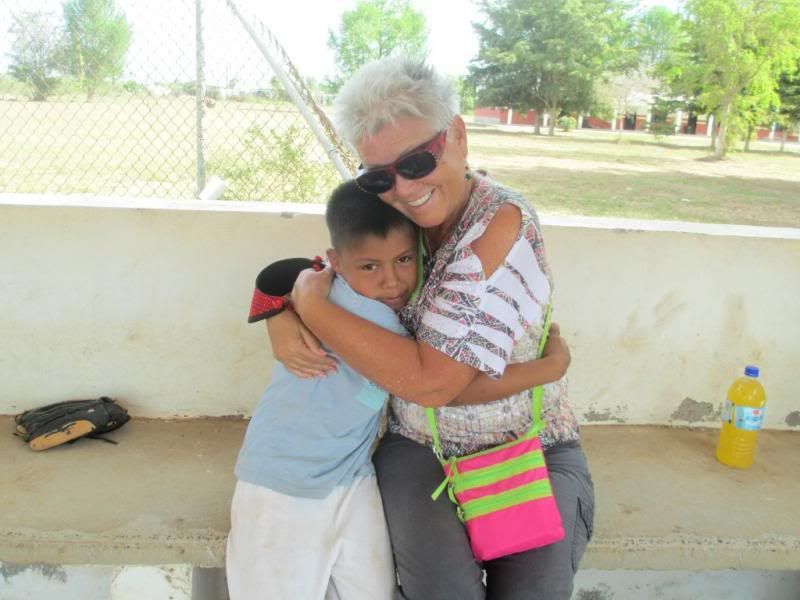 Donna and Ramon at the Amole baseball game.