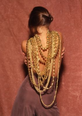 Woman with pearls