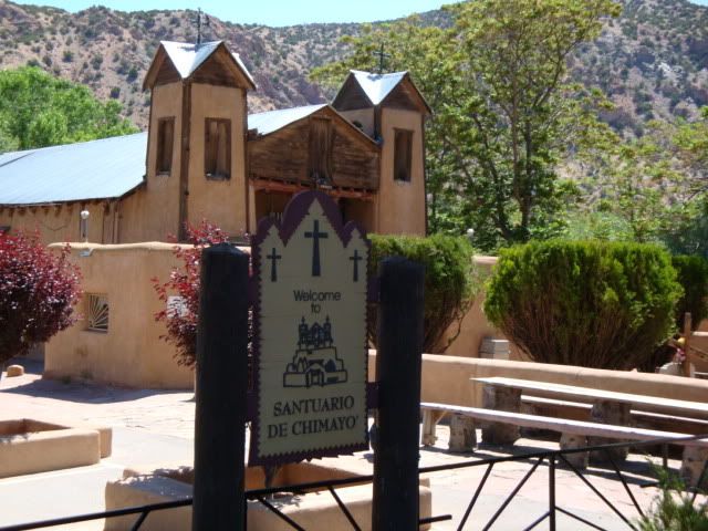Chimayo Sanctuary, In the tiny town of ChimayÃ³ is this sanctuary, which dates from the 1600s. It's a pilgrimage spot.