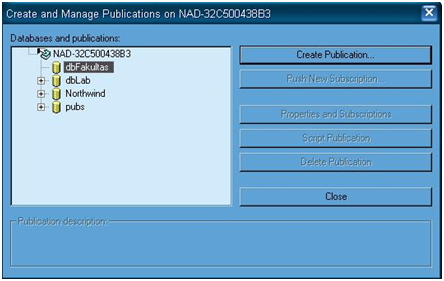 Konfigurasi Database dan Publication