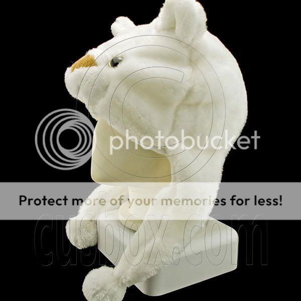 White Bear New Mascot Plush Fancy Dress Costume Hat Cap  