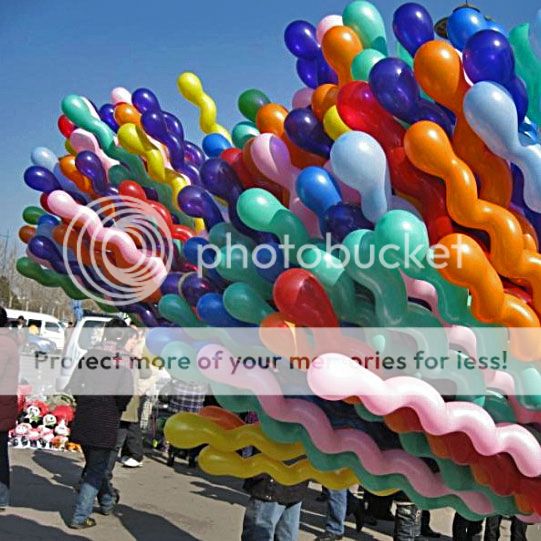 Assorted Color Spiral Wave Long Balloon Holiday Party Halloween 100cm 