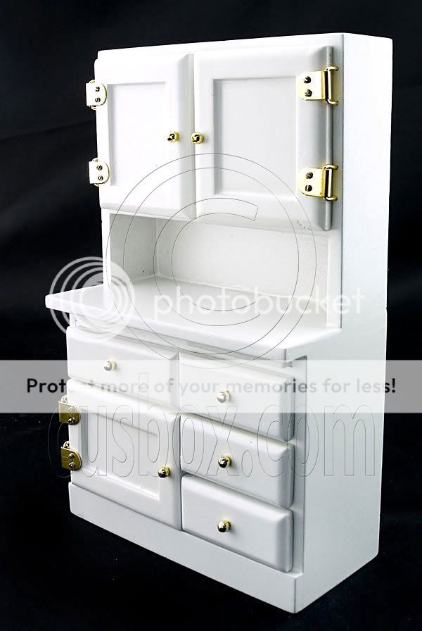 White Victorian New Kitchen Cabinet Dollhouse Furniture  