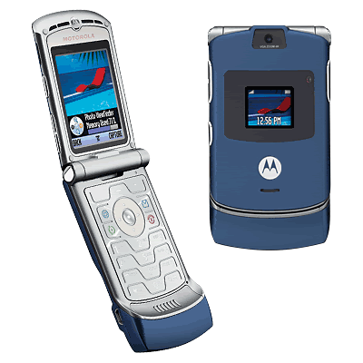 Motorola RAZR V3 Blue (Unlocked) Tmobile AT&T NEW   REF 689076337847 