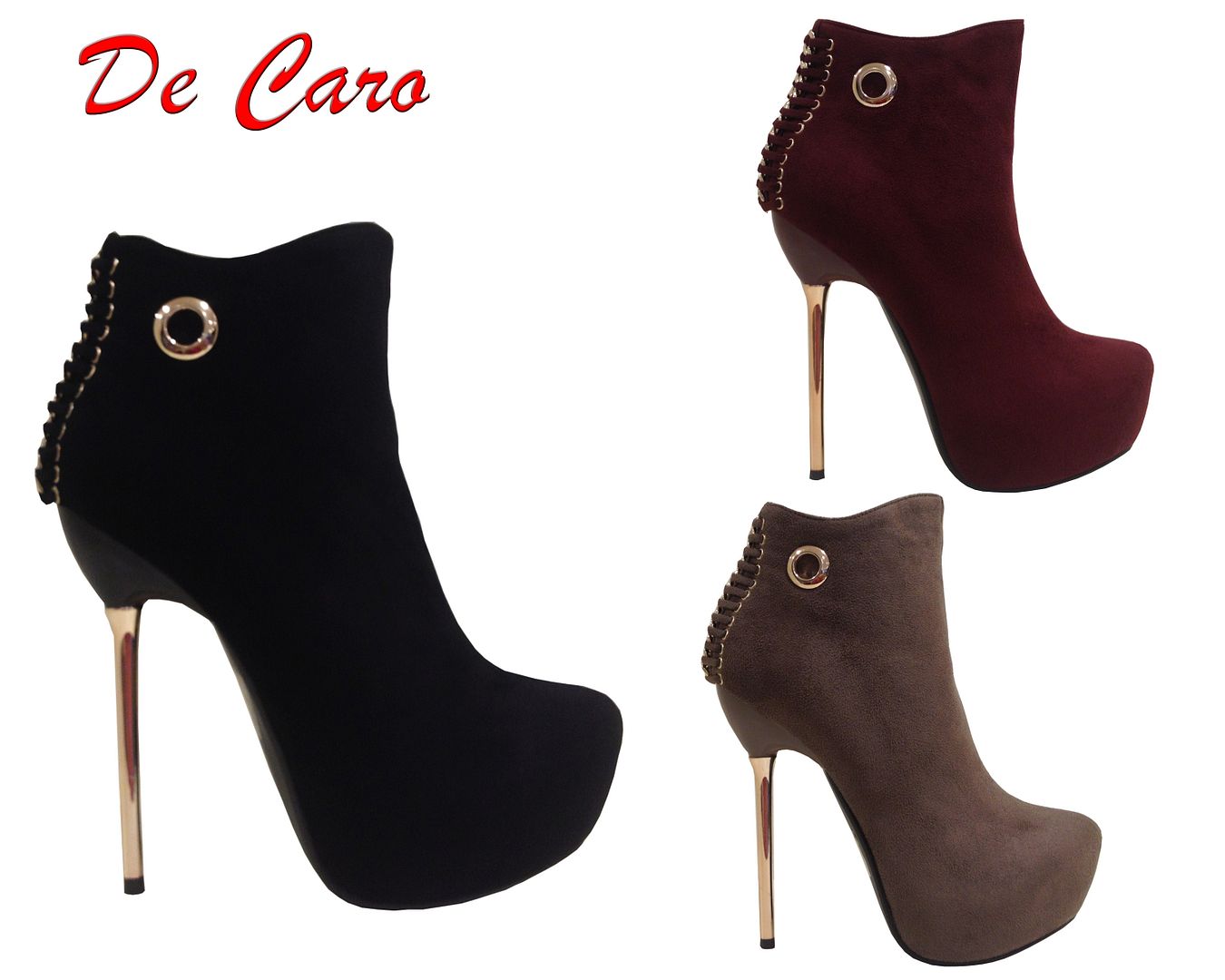 SCARPE DONNA STIVALI STIVALETTI SCAMOSCIATI TACCHI ALTI 14cm