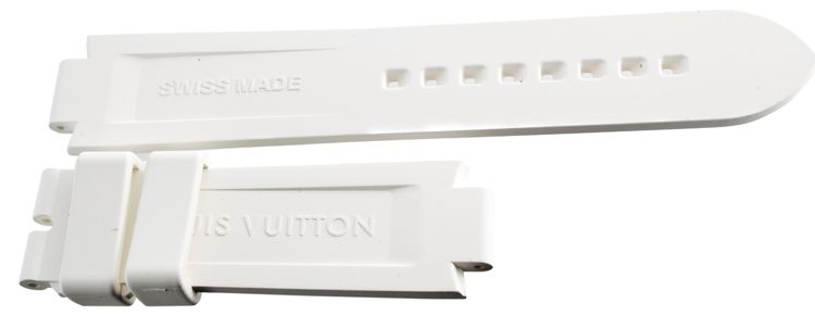 Louis Vuitton Tambour OEM 10mm White Rubber Women&#39;s Watch Band Strap | eBay
