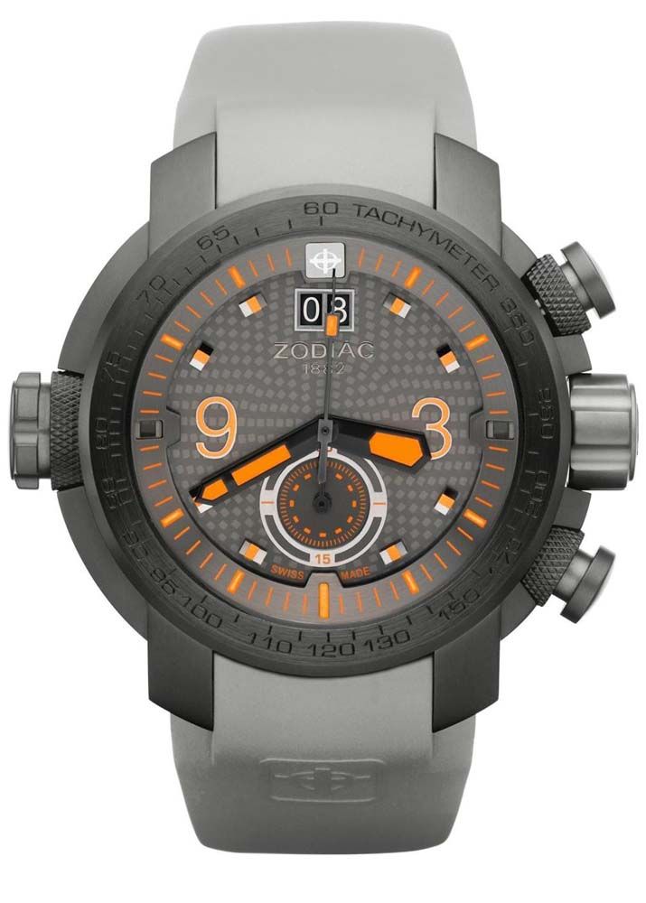 zodiac zmx mens zo8544 analog display swiss quartz grey watch