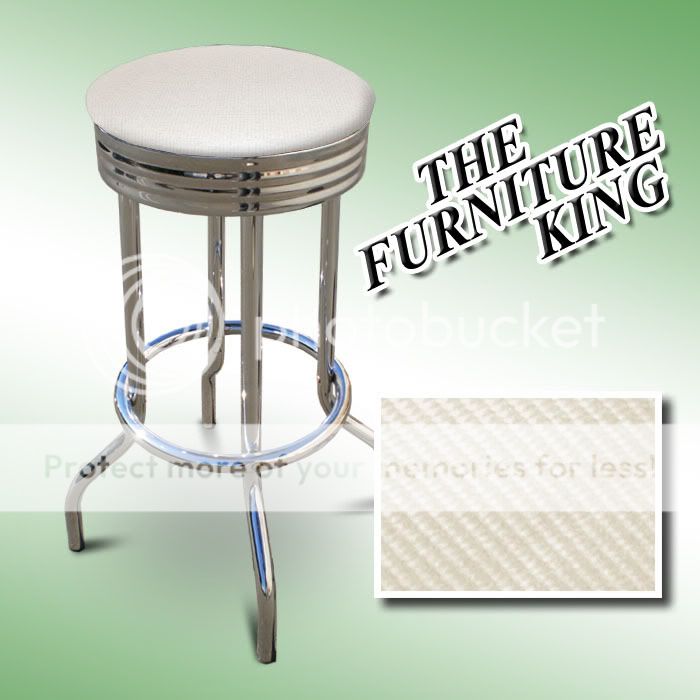   VINYL SWIVEL CUSHION SEAT BACKLESS CHROME PUB BISTRO BAR STOOL  